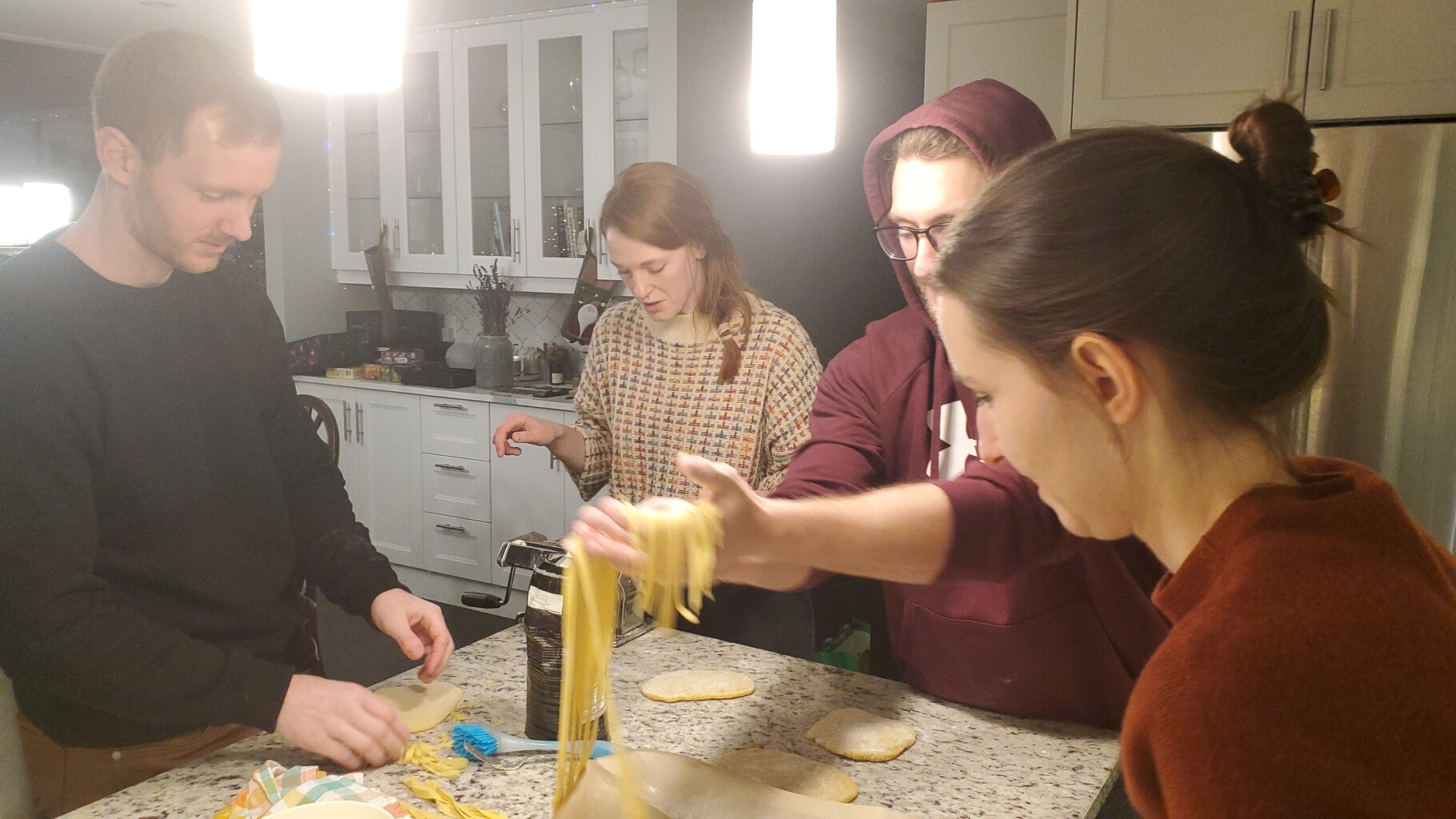 Making pasta with Aaron, Andrea, & Brayden (2024)